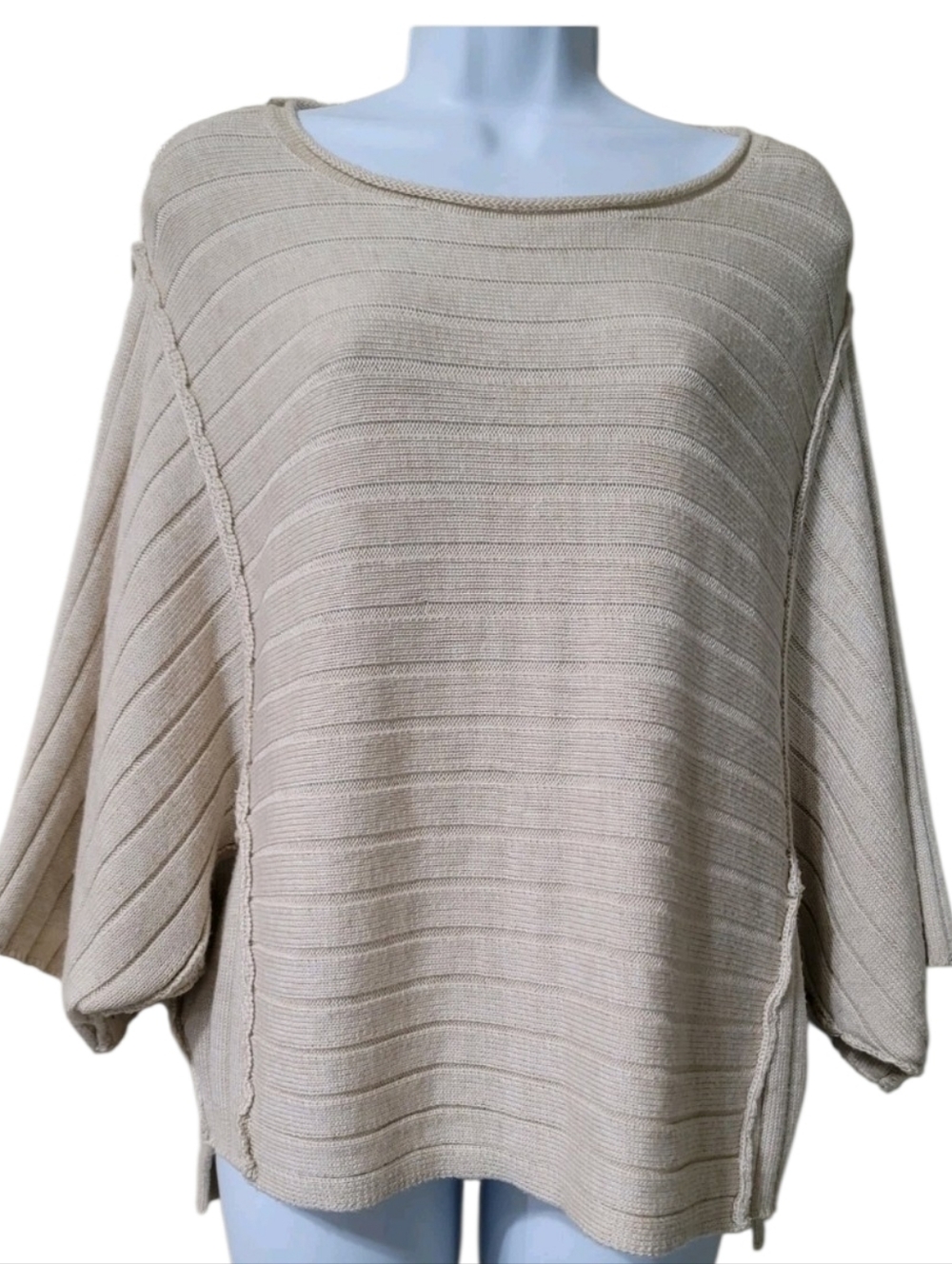 Promesa Cream Off-the-Shoulder Ribbed Sweater